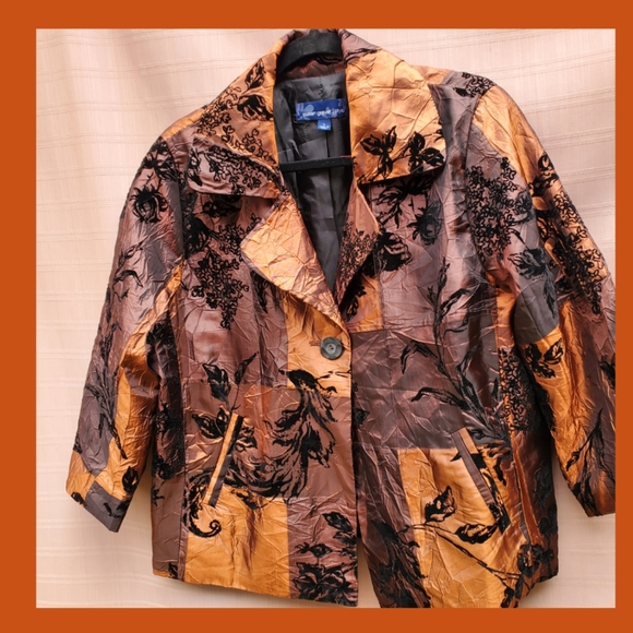 Susan Graver Jackets & Blazers - Susan Graver Style ~ Iridescent Bronze & Brown Evening Jacket